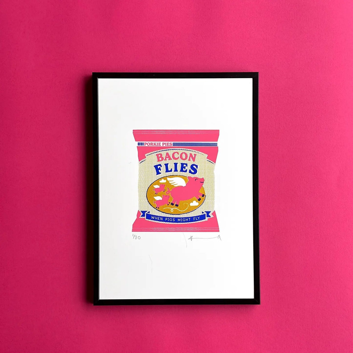 Bacon Flies A4 Screen print Signed by Kate Maxwell Studio