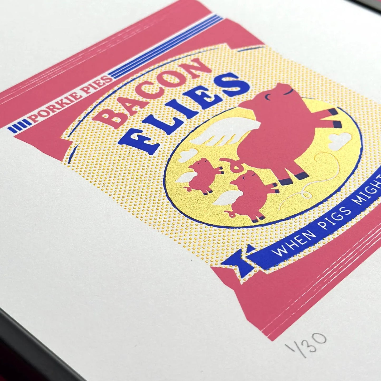 Bacon Flies A4 Screen print Signed by Kate Maxwell Studio