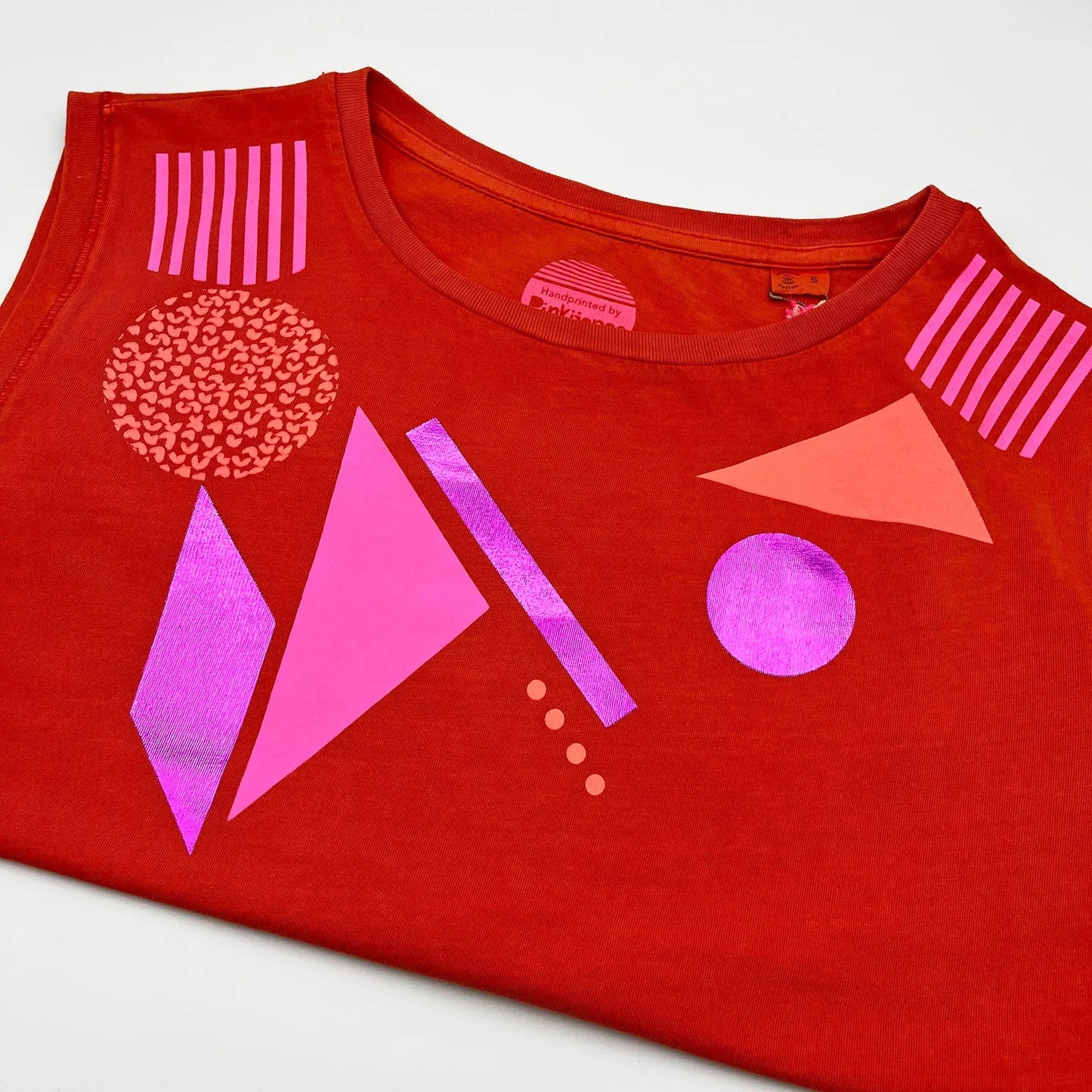screenprinted Geometric pattern vest top t-shirt by Pinkijones