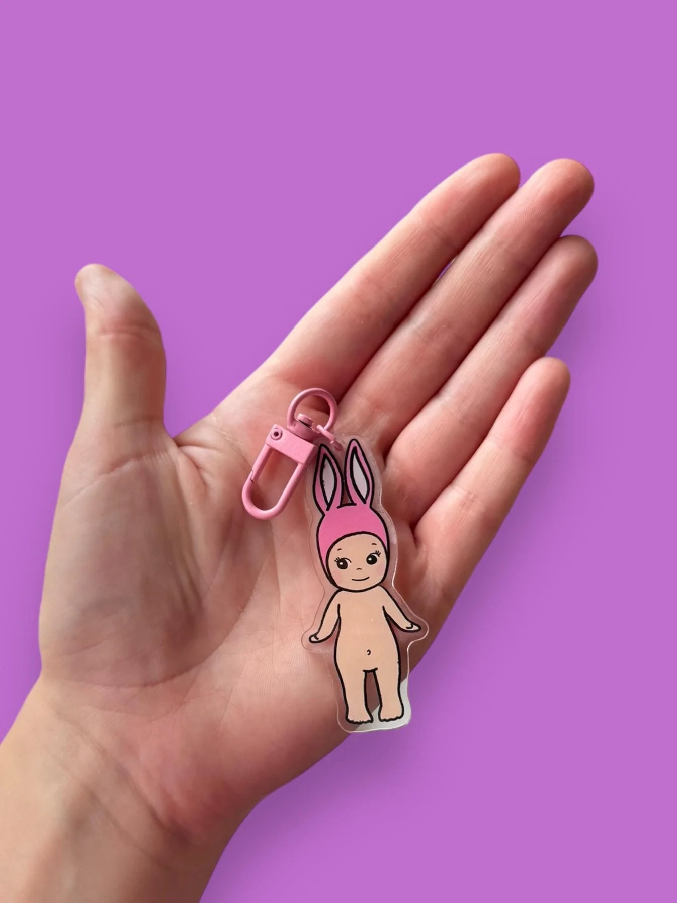 Bunny Kewpie Acrylic Keyring by Yellow Threadd