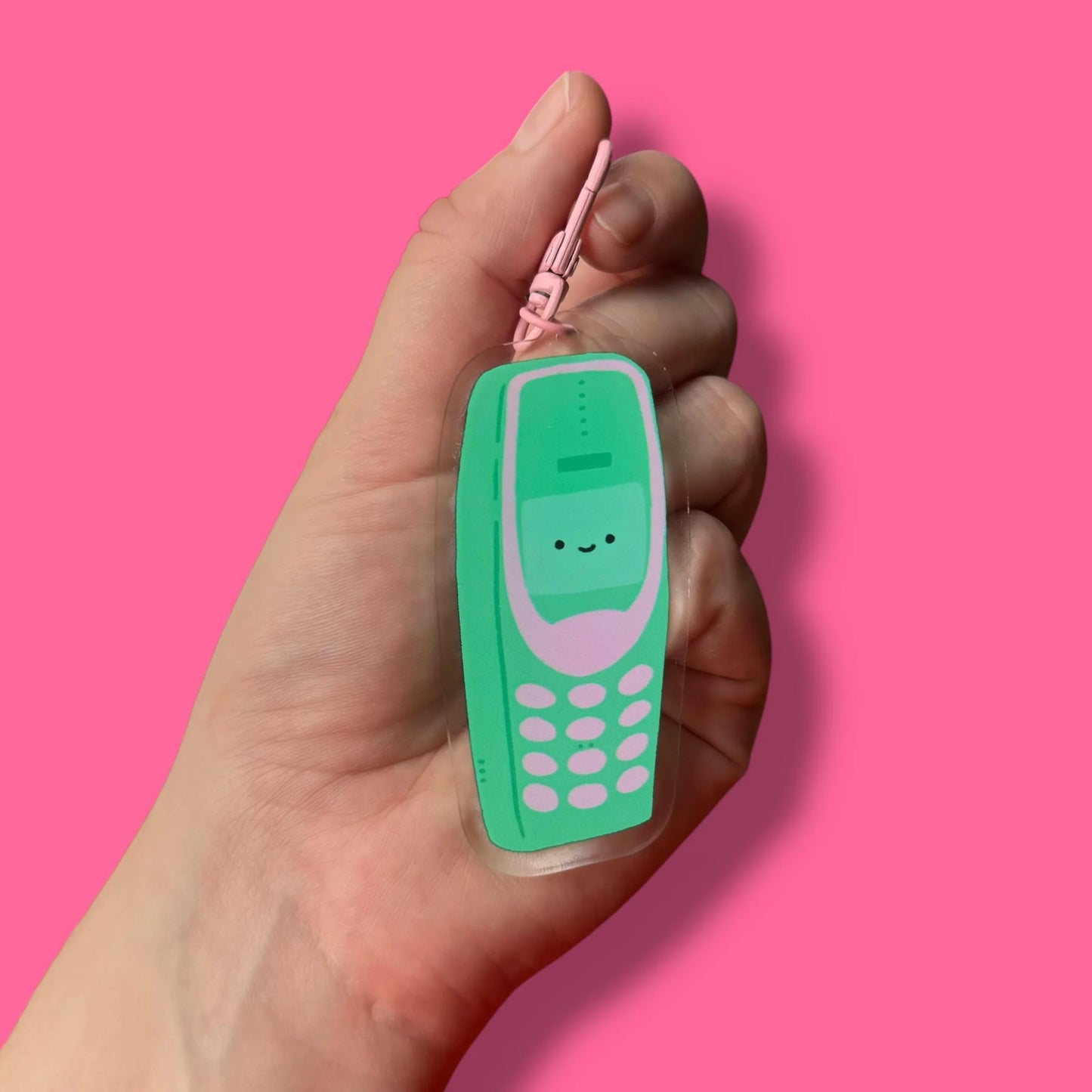 Cute 90s Phone Acrylic Keyring by Yellow Threadd