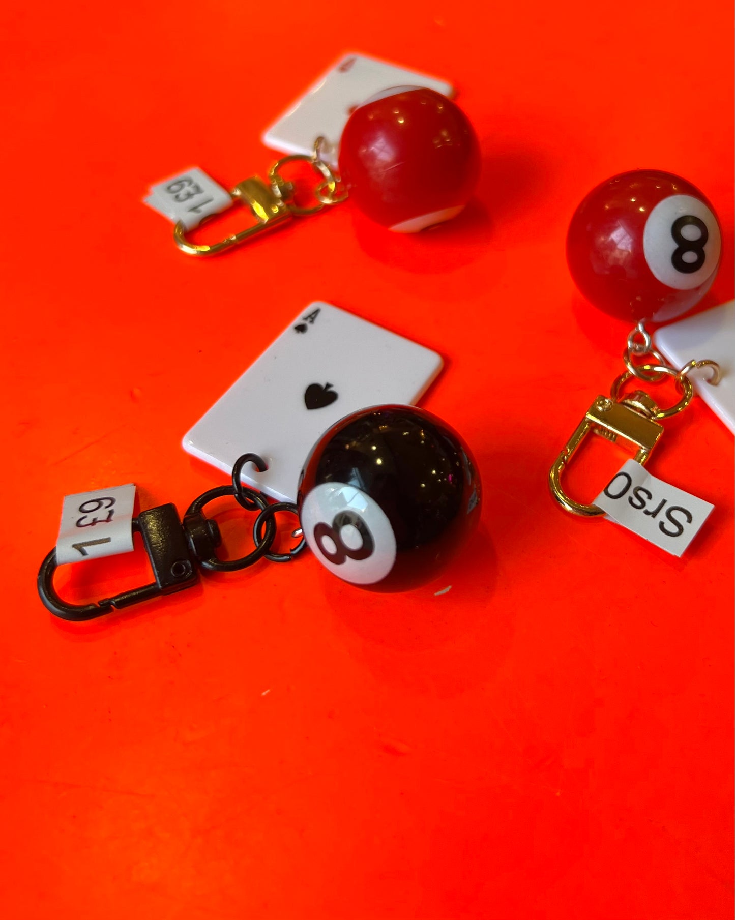 Mini 8 Ball Pool And Ace Card Keyring by Lost & Foundry