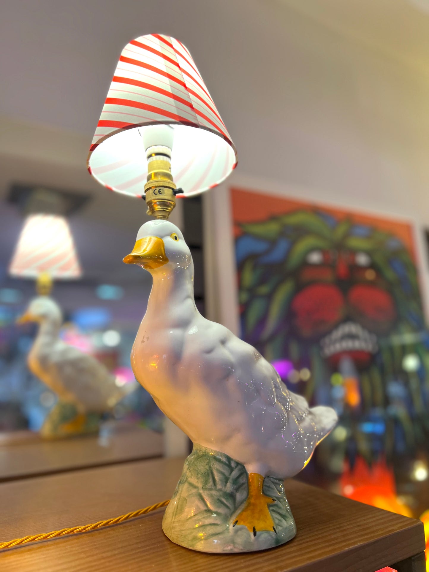 Vintage Ceramic Duck Lamp by Lost And Foundry