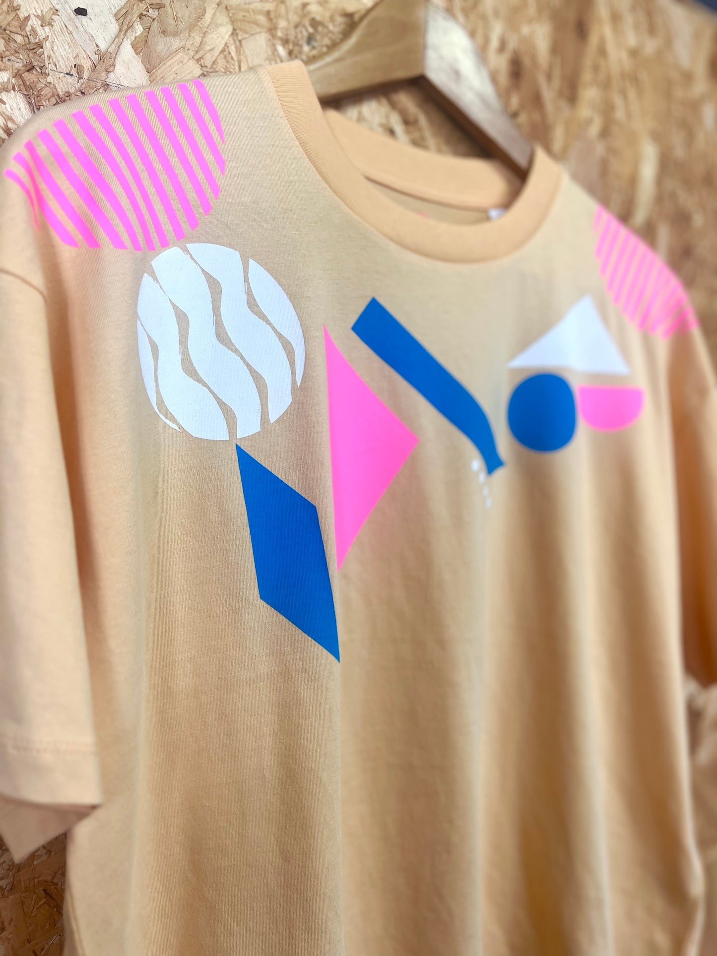 Geometric Women's Screenprinted Yellow T-shirt by Pinkijones