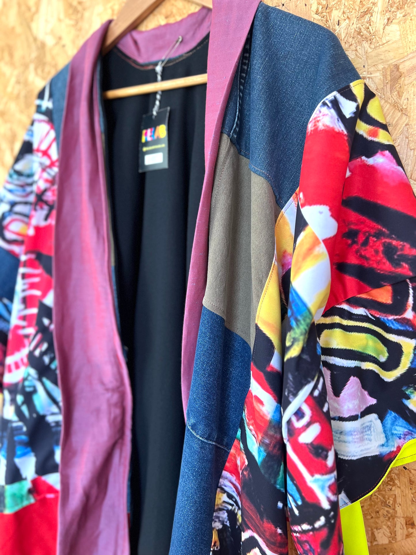 Art Print Patchwork Kimono by RELAB