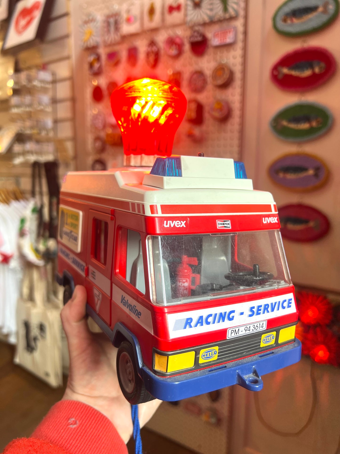 Vintage Toy Playmobil Racing Service Truck Lamp by Lost & Foundry