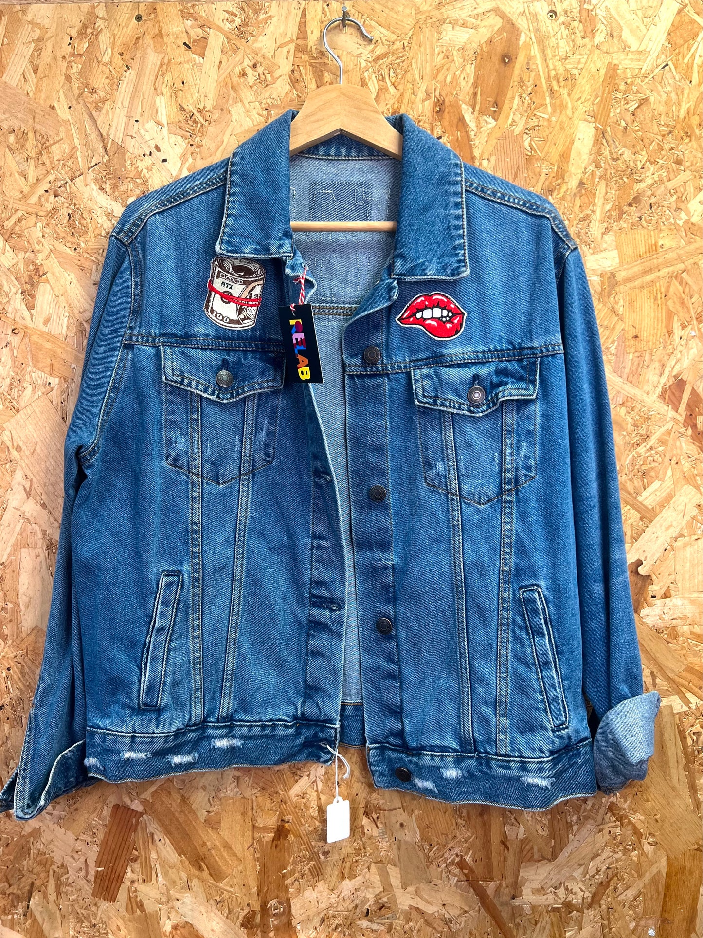 Ready Salted Upcycled, Embriodery Denim Jacket by Relab