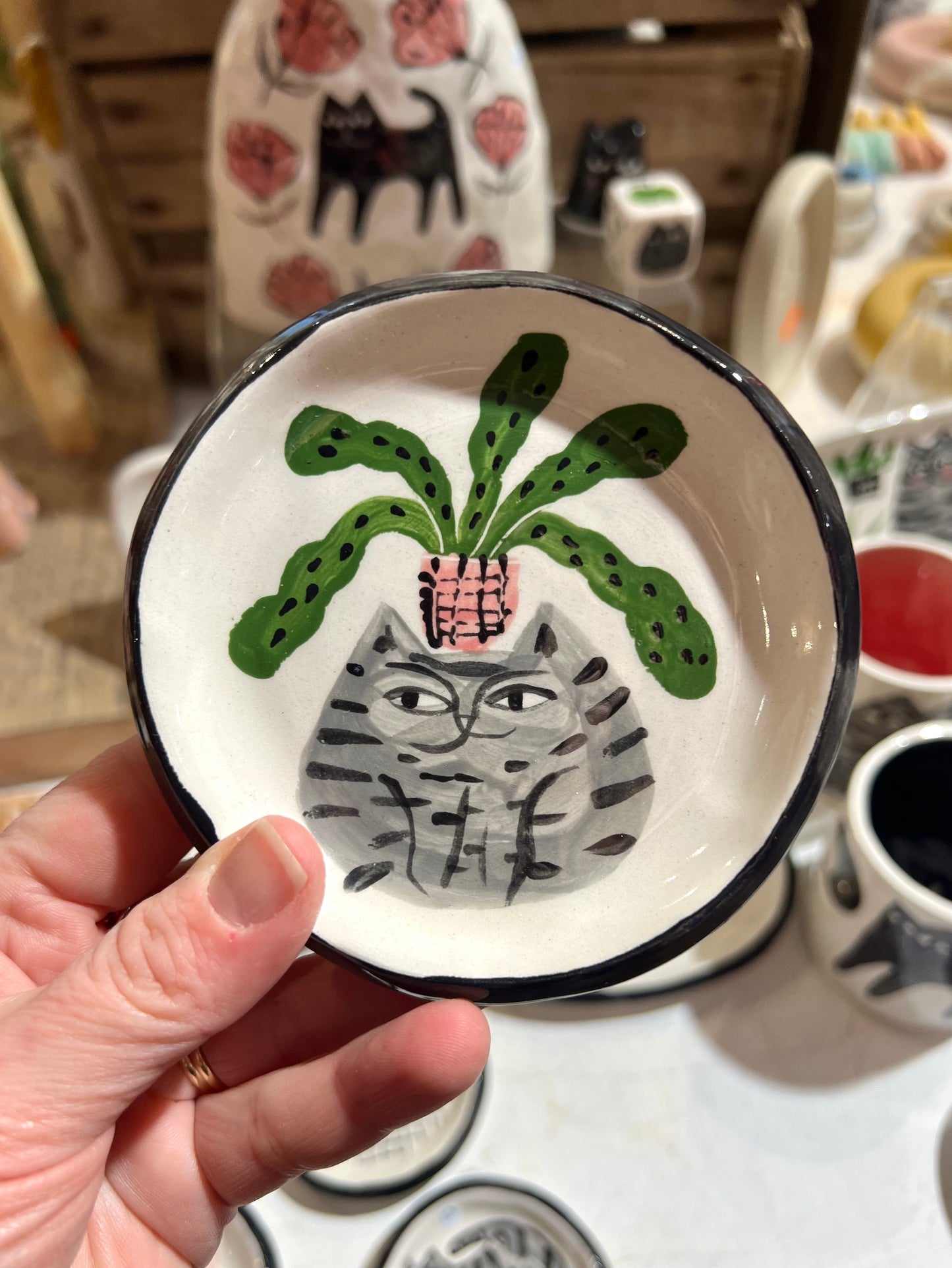 CeramicTabby Cat Trinket plate by Anna Soba