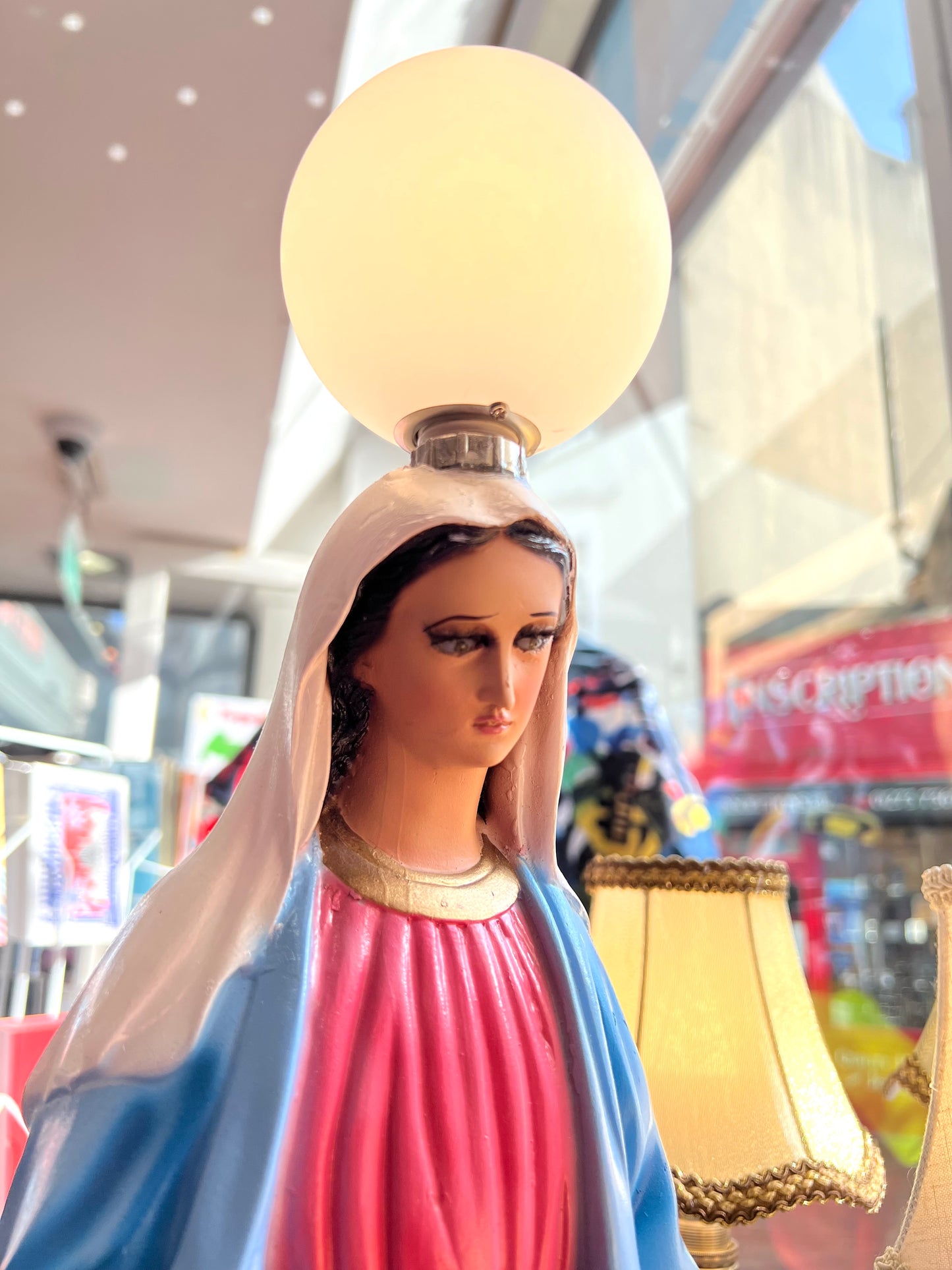 Vintage Large Virgin Mary Lamp by Lost & Foundry