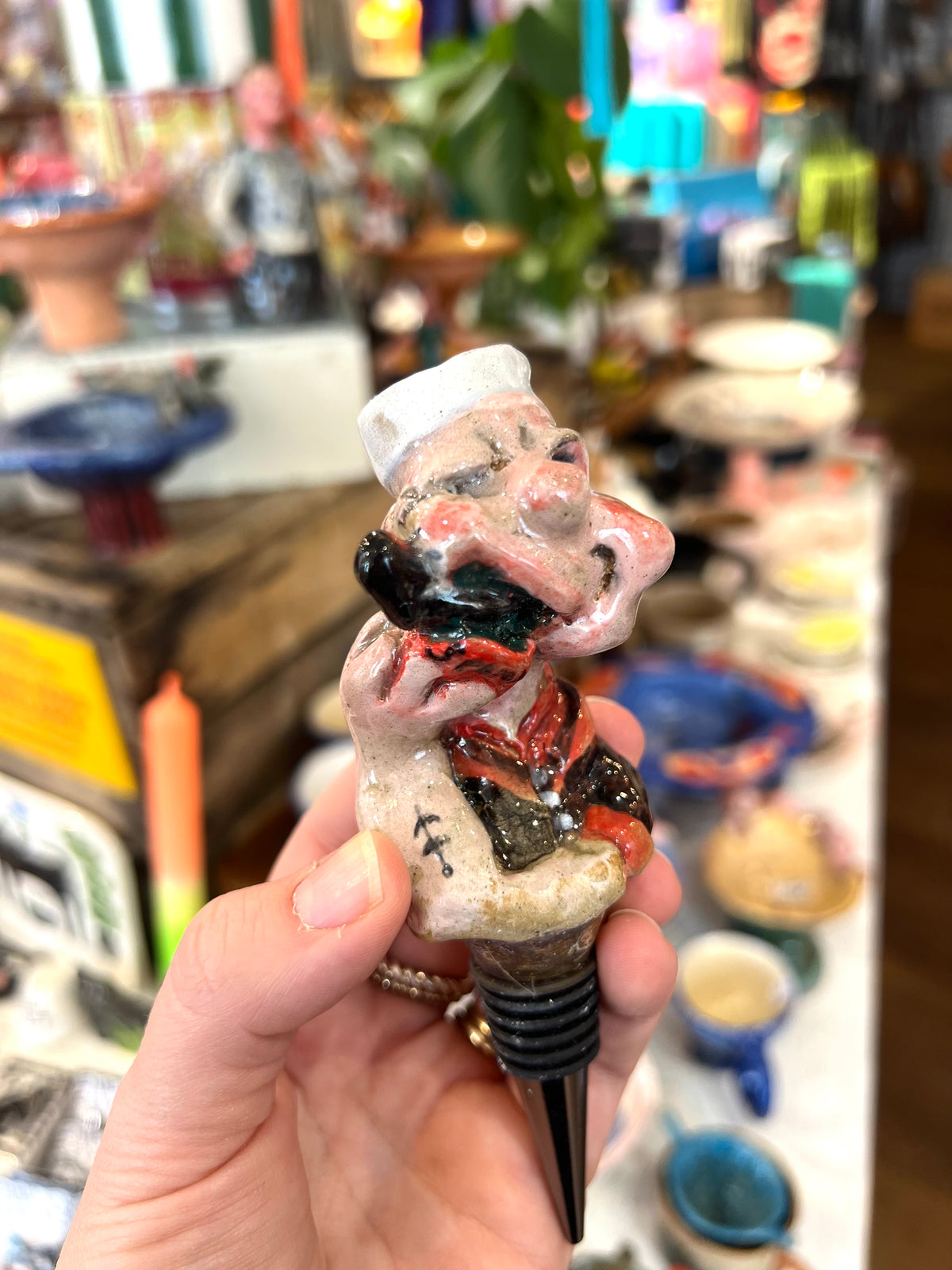 Popeye Sailor Figure Bottle Stopper By Christina Gregoriou