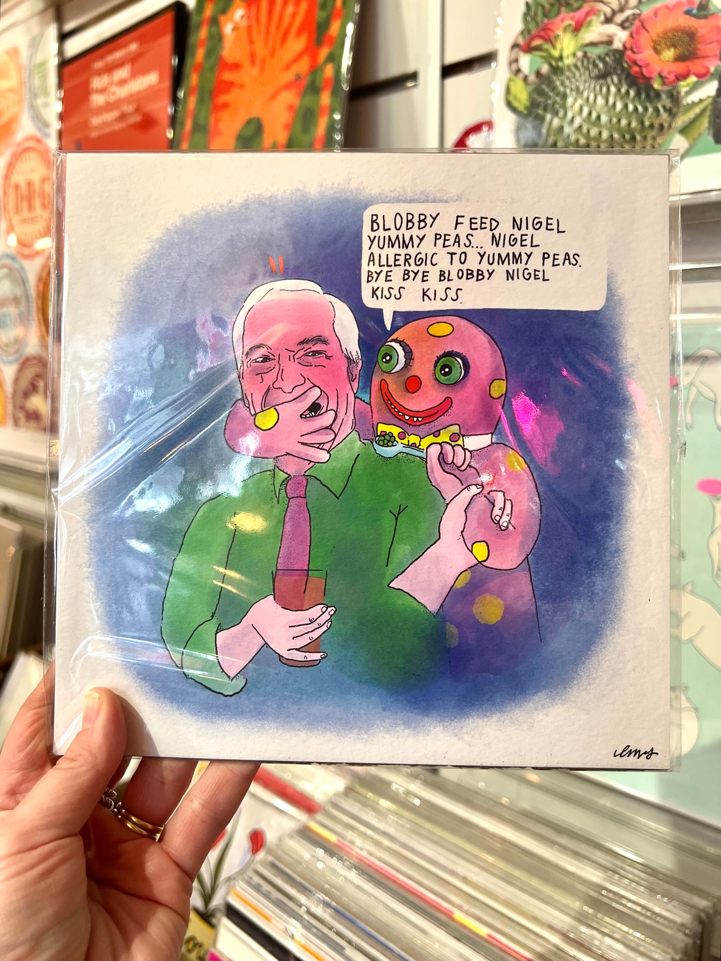 Blobby Nigel Print by Louise Mcfarlane
