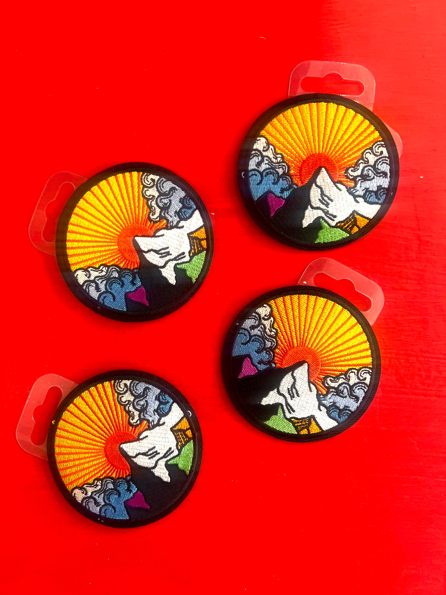 Mountain And Sun Embroidered Patch by Stanley Road