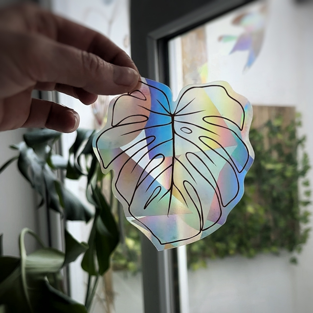 MONSTERA LEAF - Suncatcher Window Decal by Gleeful Hive