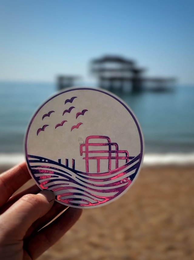 BRIGHTON Pier Sun Catcher Window Decal by Gleeful Hive