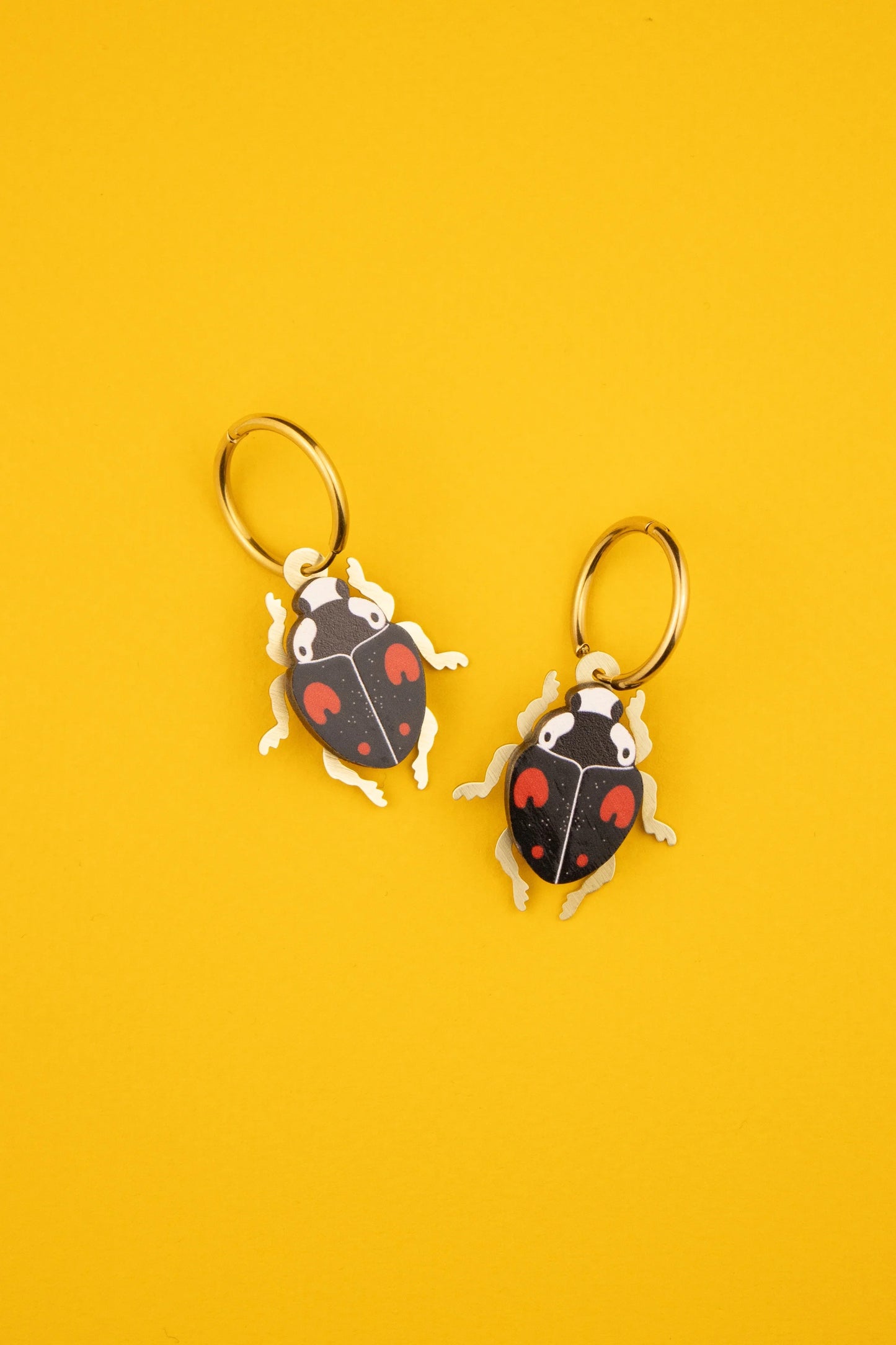 Red and Black Harlequin Ladybird Earrings By Misfit Makes