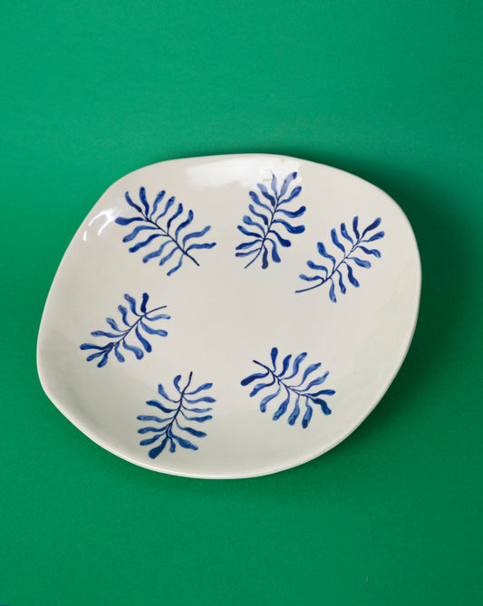 Large Handmade Ceramic Plate - Leaf by Lili Toth