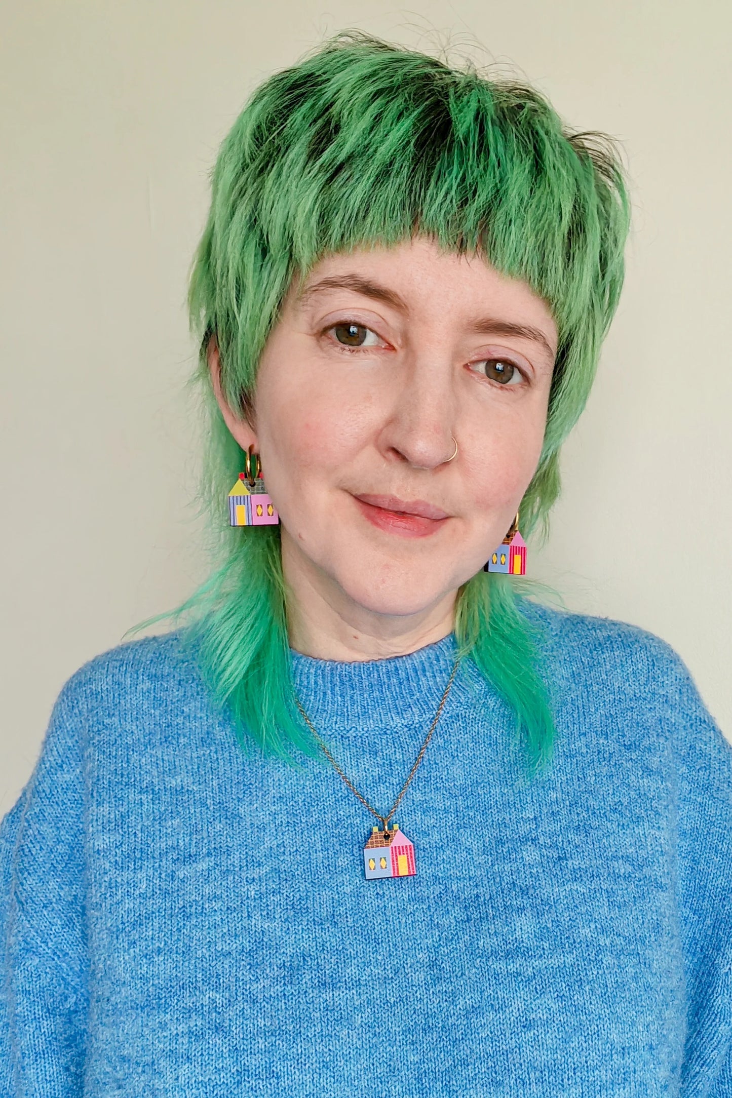 House Quilt Block Pendant by Misfit Makes