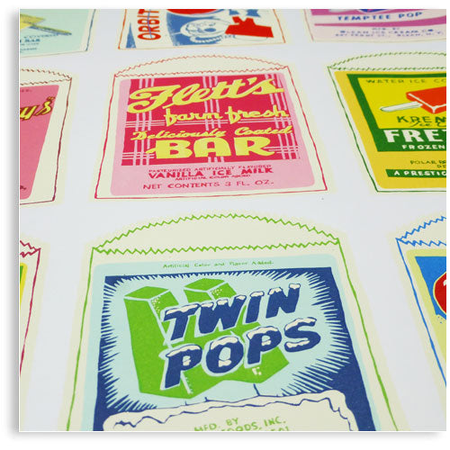 Retro Ice Creams Screen print by Patrick Edgeley