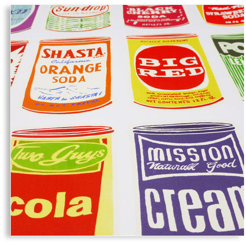 Retro Soda Cans Screen print by Patrick Edgeley