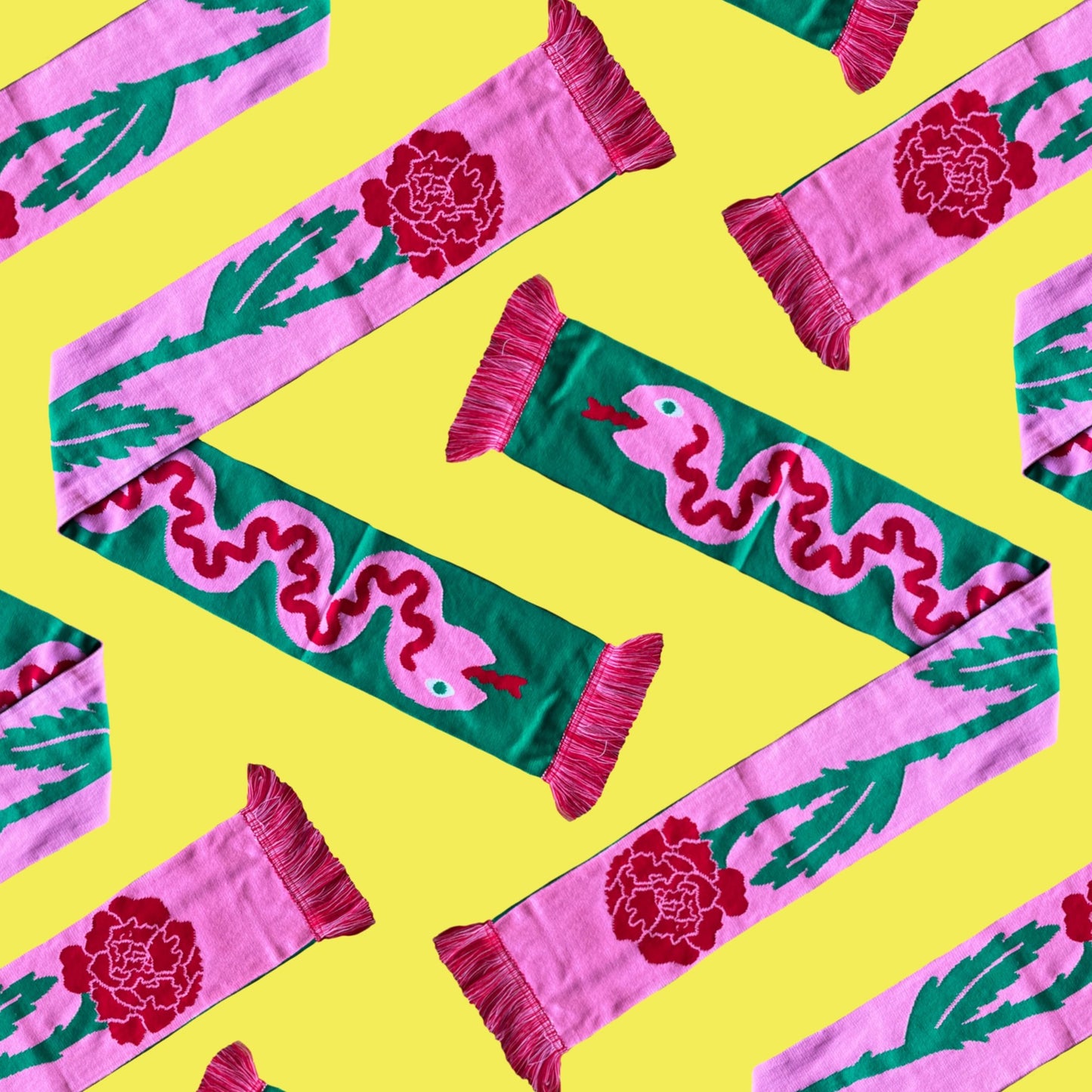 SNAKE / ROSE SCARF by Lizzie King