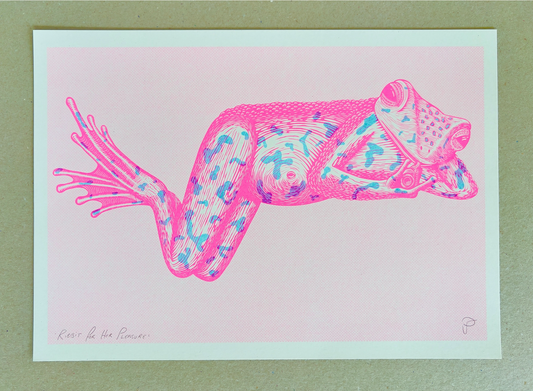 Ribbit For Her Pleasure Art Print by Strangford