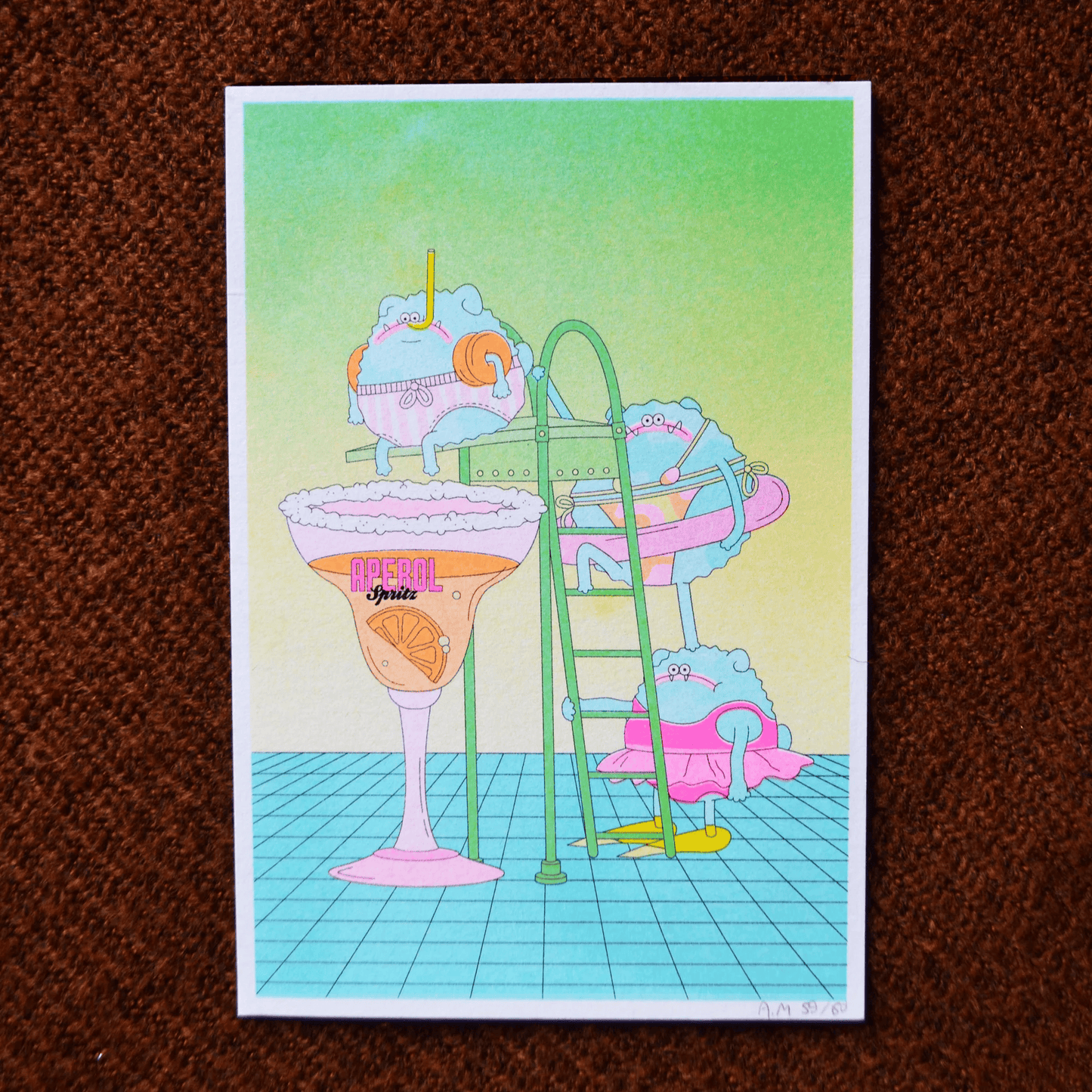 Spritz - A5 riso print by Alice Monvaillier