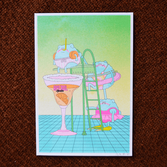 Spritz - A5 riso print by Alice Monvaillier