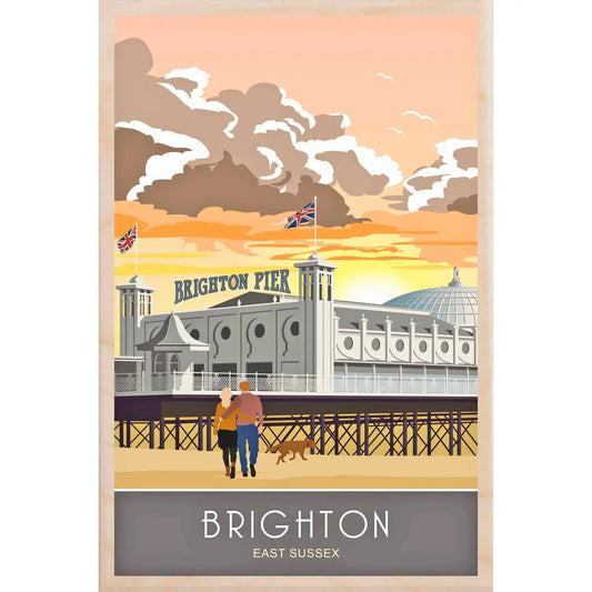 Brighton Pier Wood Postcard Uk by THE WOODEN POSTCARD COMPANY