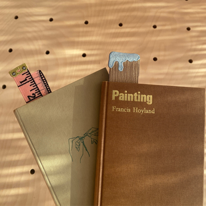 Embroidered Fabric Bookmark - Blue Paintbrush Design