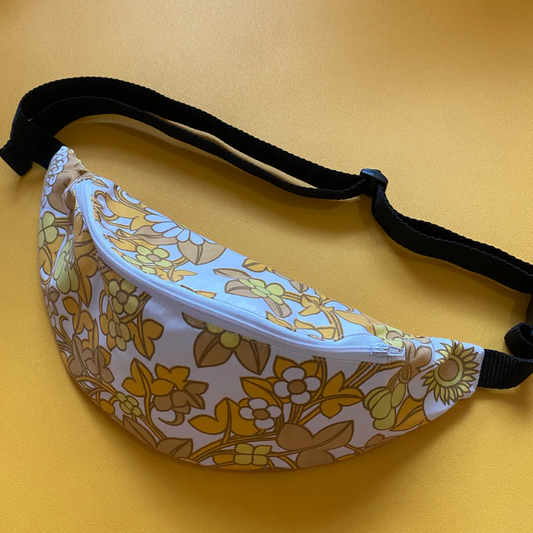 Retro Floral yellow Fabric bumbag by Silly Girl Club