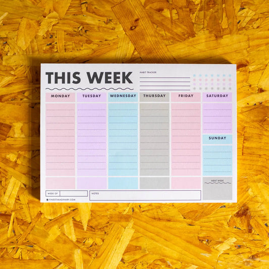 Colour Block This Week Planner A5 Notepad by Finest imaginary