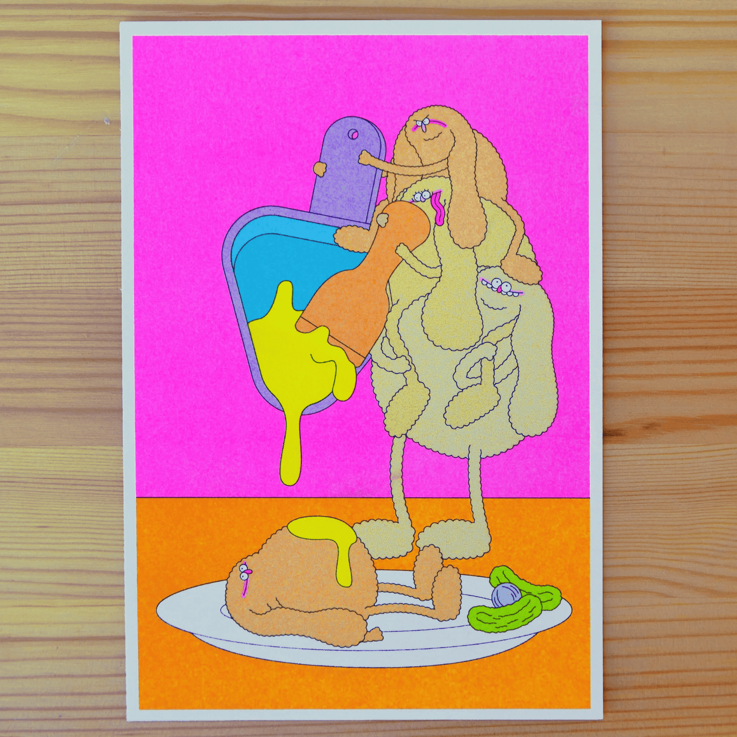 Raclette Party - A5 riso print by Alice Monvaillier