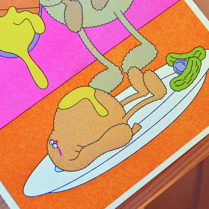 Raclette Party - A5 riso print by Alice Monvaillier