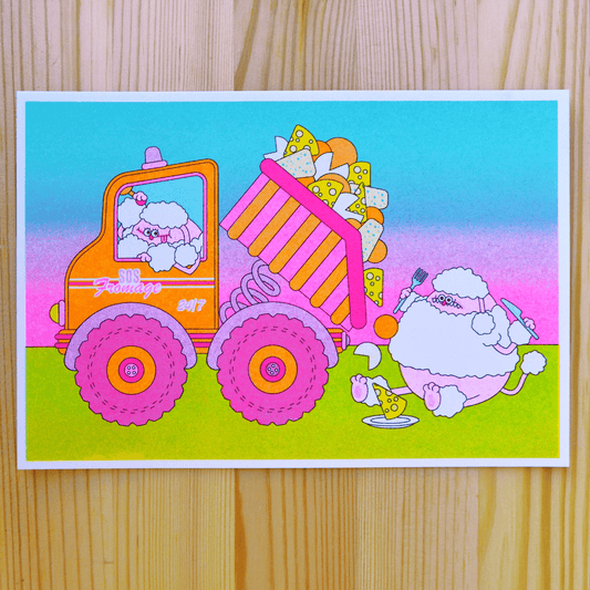 SOS Fromage- A5 riso print by Alice Monvaillier