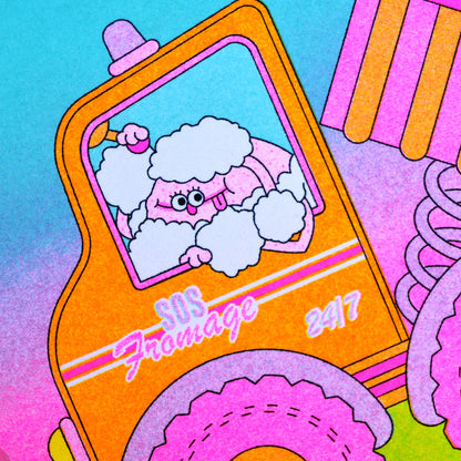 SOS Fromage- A5 riso print by Alice Monvaillier