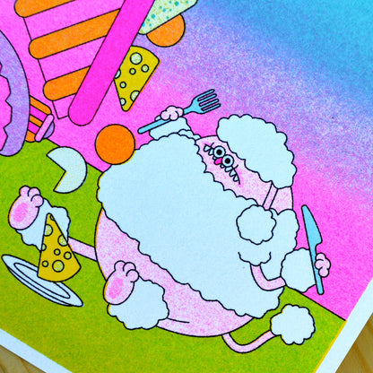 SOS Fromage- A5 riso print by Alice Monvaillier