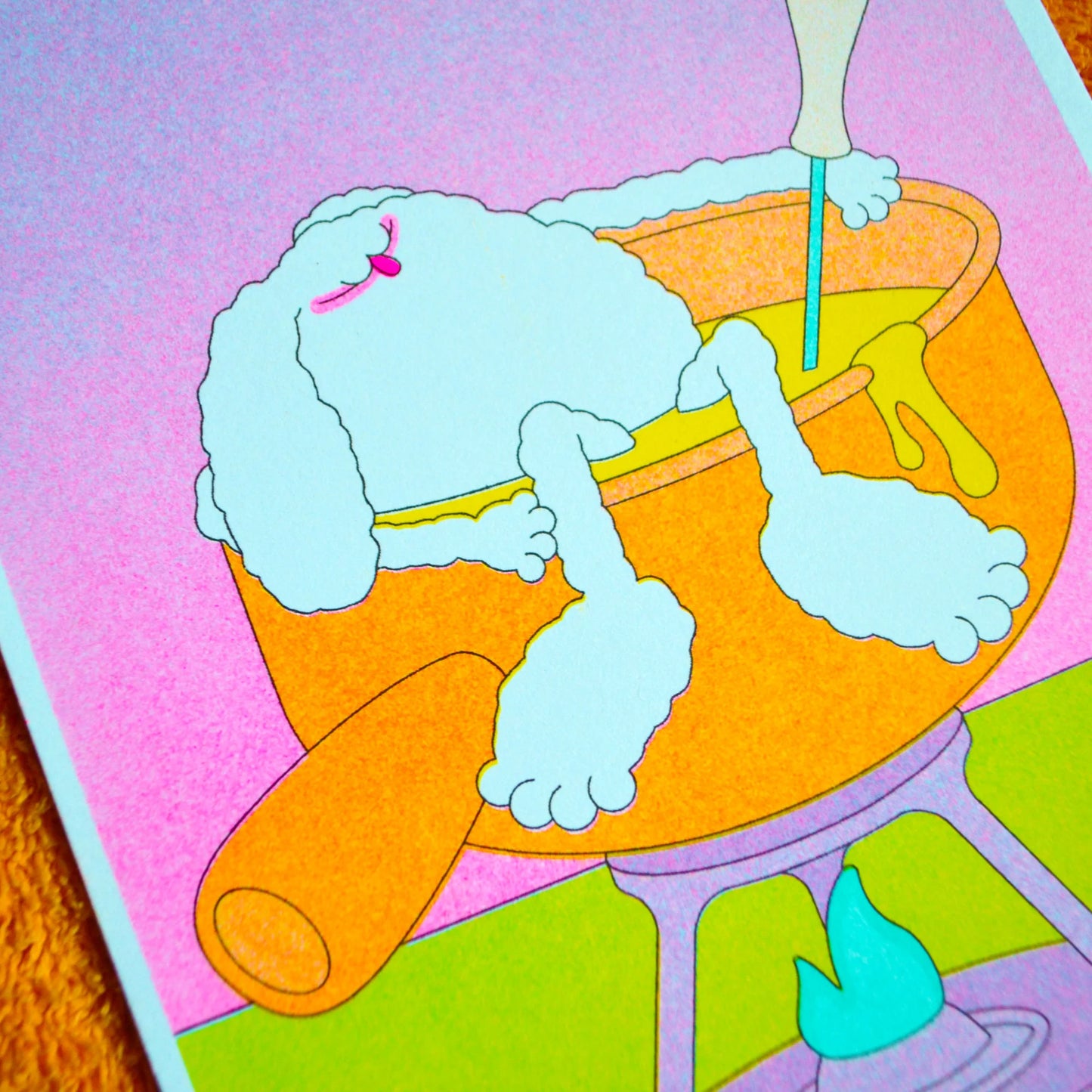 Fondue - A5 riso print by Alice Monvaillier