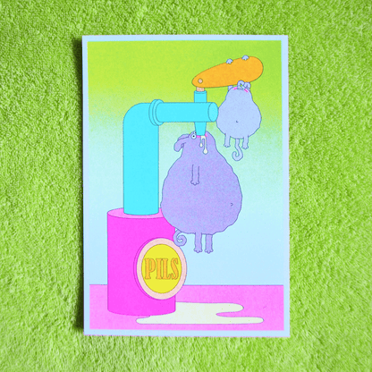 Happy Hour - A5 riso print by Alice Monvaillier
