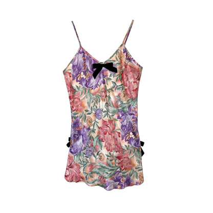 Flora Slip Dress with Mini Black Velvet Bows by Odd Janko