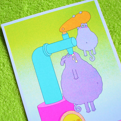 Happy Hour - A5 riso print by Alice Monvaillier