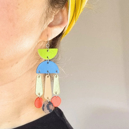 Multicoloured Dangly Earrings  By Hummingbird Archives