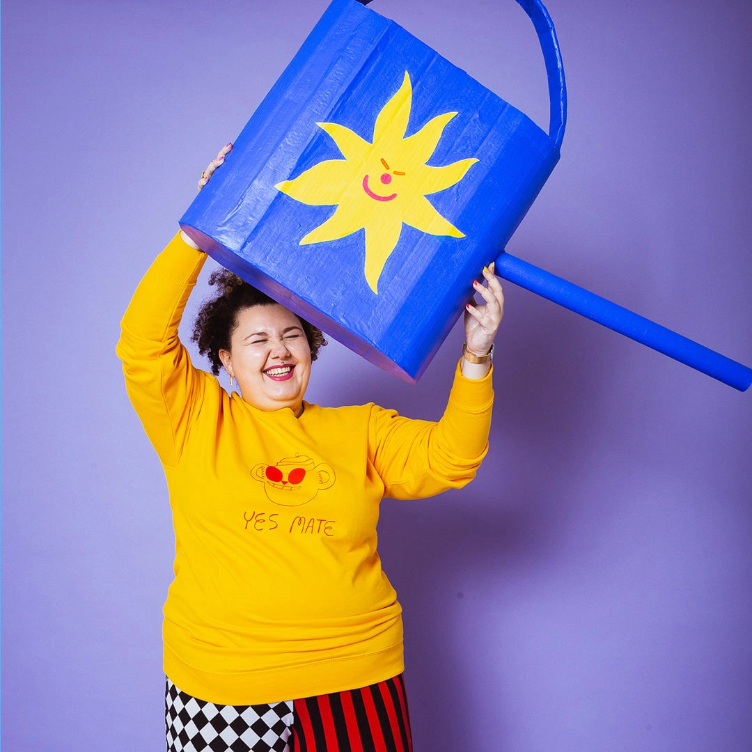 Yes Mate No Mate Yellow Sweatshirt By YUK FUN