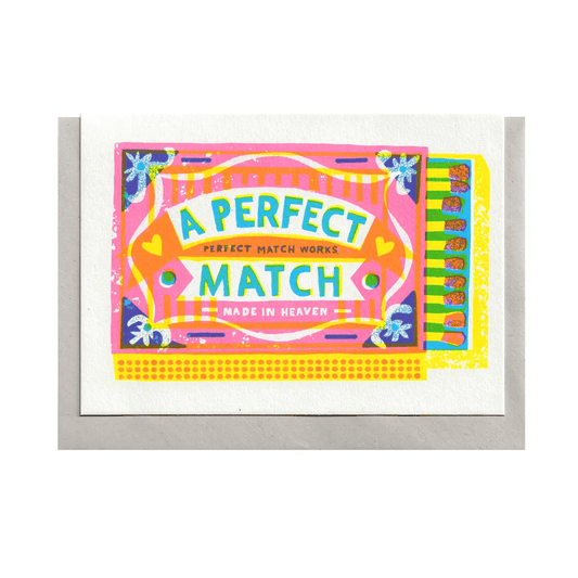 A Perfect Match A6 Greeting Card by The Printed Peanut