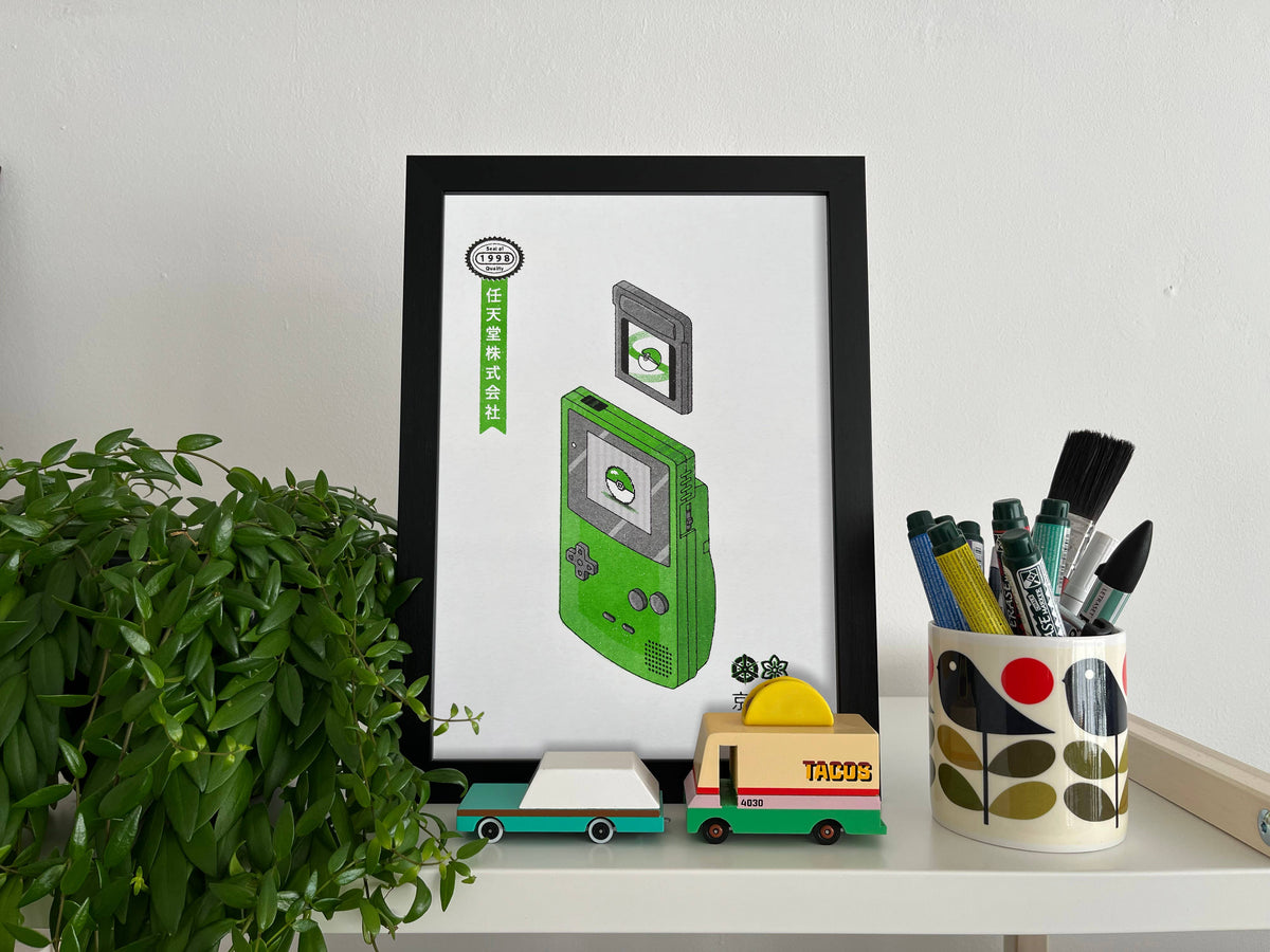 Gameboy Colour Risograph By Mockup Goods