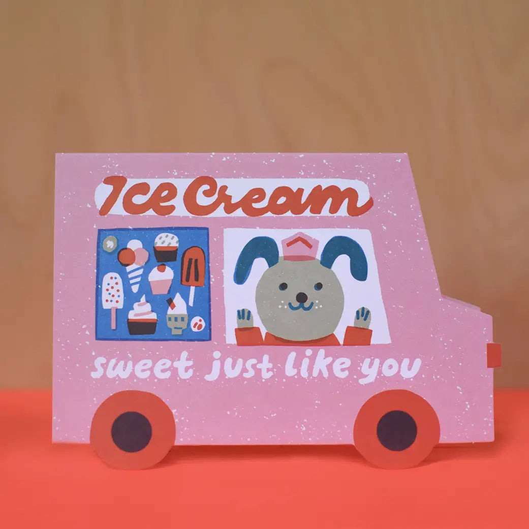 Ice Cream Van Die Cut greeting Card by The Printed Peanut