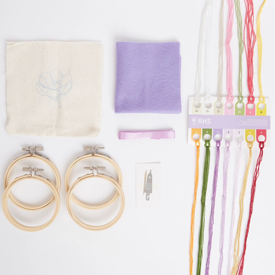 Embroidery KIT Hoop Pastel Florals  By West Design