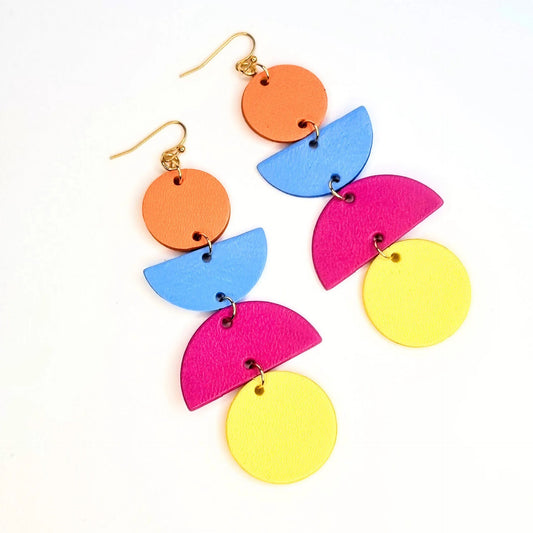 Jumbo Multicoloured Geometric Earrings By Hummingbird Archives