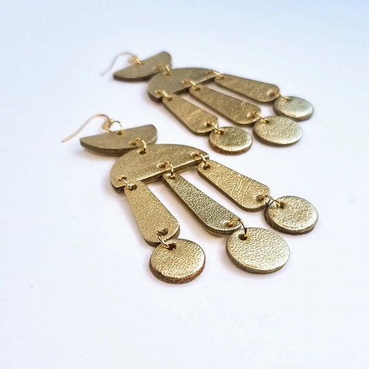 Gold Dangly Earrings  By Hummingbird Archives