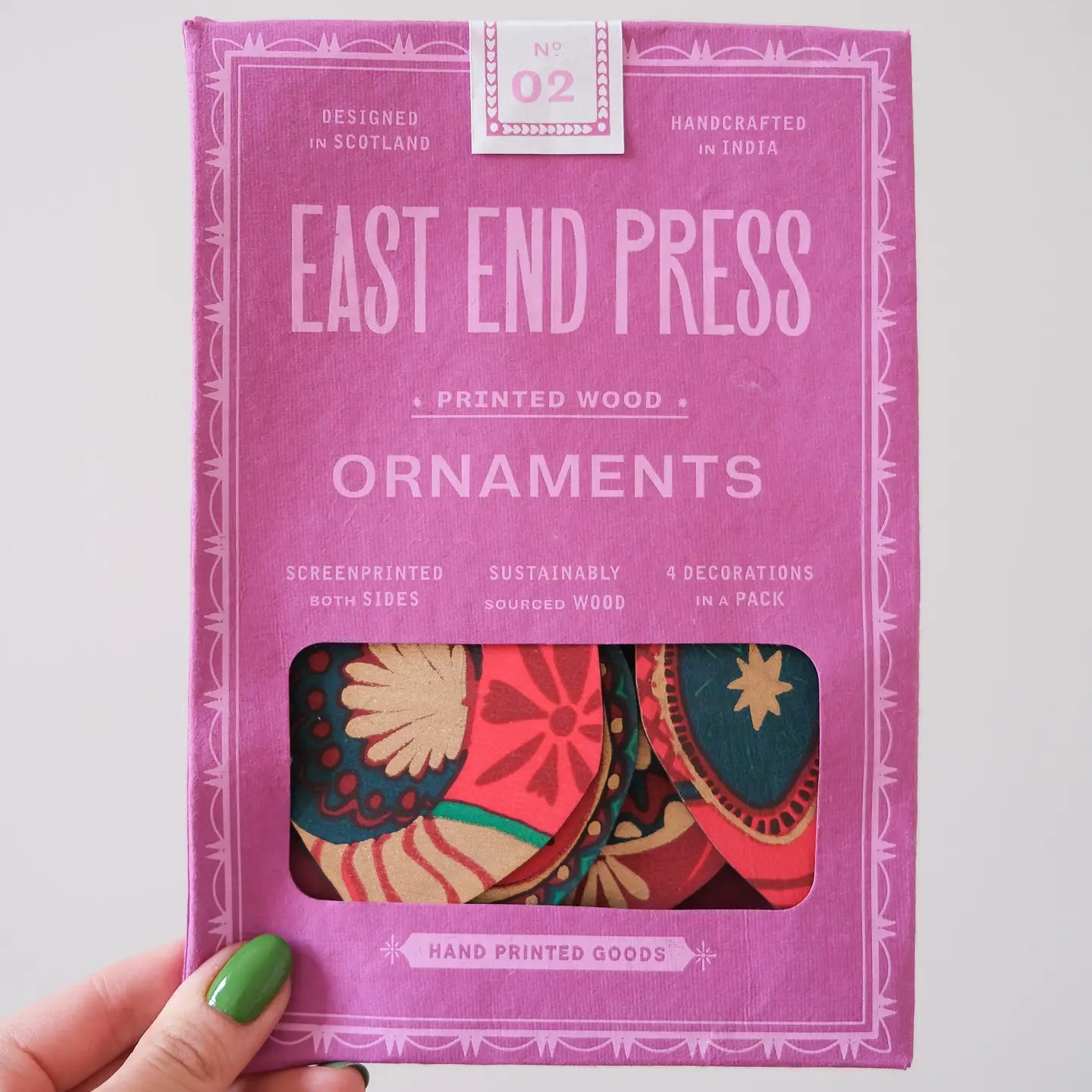 Baubles Wooden Ornaments by East End Press