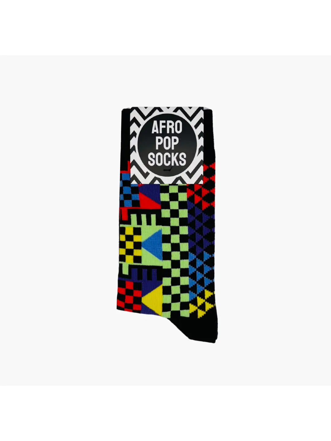 Geom Black Socks by Afropop